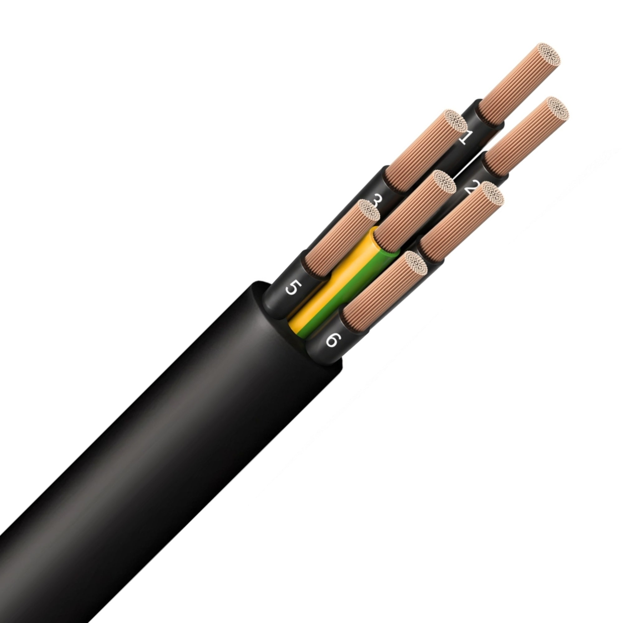 INSTALLATIEKABEL H07RN-F rubberkabel flexibel multi 750V Eca zwart 7G1