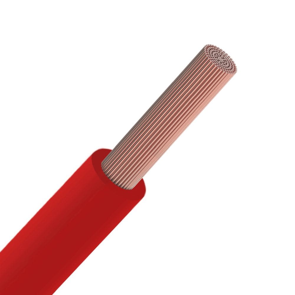 INSTALLATIEKABEL VOBs H07V-K draad PVC soepel 750V Eca 70°C Rood 10mm² H07V-K10R-ECA R 100
