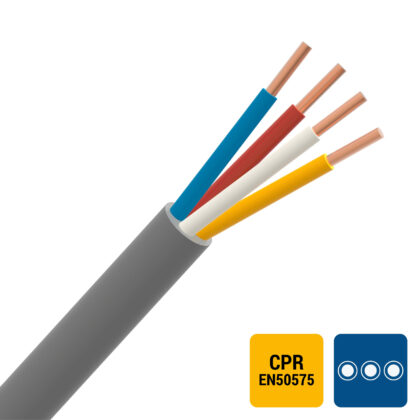 INSTALLATIEKABEL SVV signalisatiekabel PVC binnen 150V Cca s3d2a3 grijs 2X0