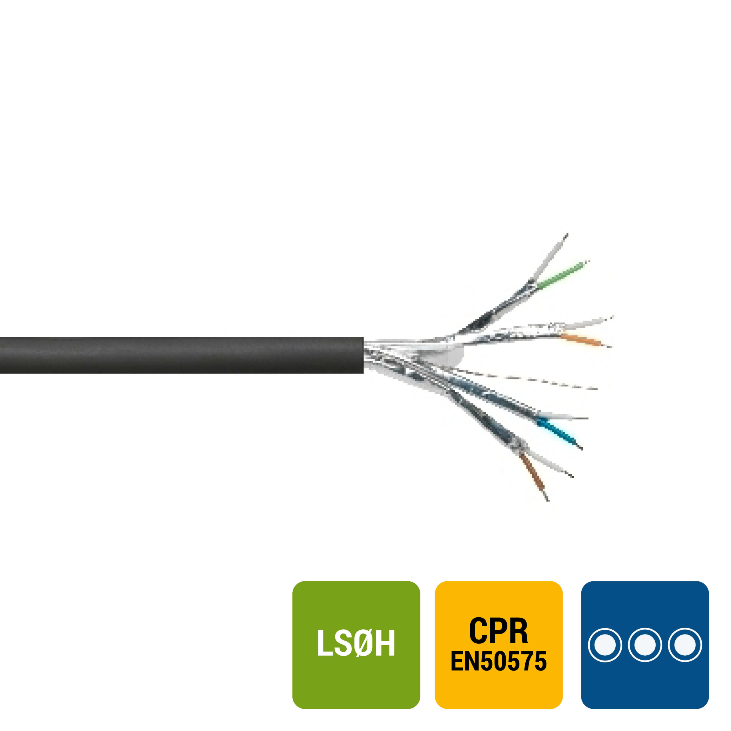 INSTALLATIEKABEL TPGF telefonie LS0H afgeschermd per paar binnen 150V Cca s1d1a1 zwart 2X2X0
