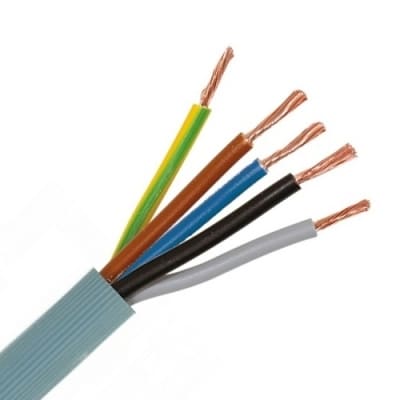 INSTALLATIEKABEL VTMB H05VV-F verbindingskabel PVC flexibel geribde mantel 500V grijs 5G4mm² VTMB5G4 R 100