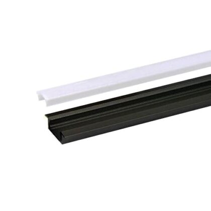 INTEGRATECH Profiel RSL7 zwart 2m matte plexi incl. toebehoren RSL7B-M2