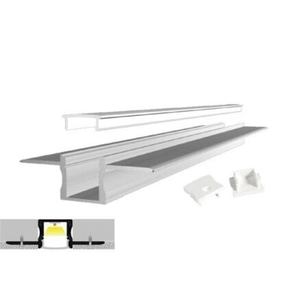 INTEGRATECH Led profiel inbouw voor plaasterwerk SLP15 in geanodiseerd aluminium AL6063. Com SLP15A-M3