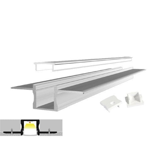 INTEGRATECH Led profiel inbouw voor plaasterwerk SLP15 in geanodiseerd aluminium AL6063. Com SLP15A-M3