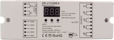 INTEGRATECH DMX sturing RGB/RGB+W 12-36VDC 4x8A SR-2102BEA