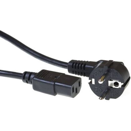 INTRONICS ACT Stroomkabel randaarde stekker CEE7/7 male (haaks) - C13 zwart 4.00 m AK5125