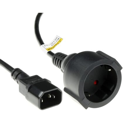 INTRONICS ACT 230V aansluitkabel C14 male to type F female voor maximaal 10A toepassingen