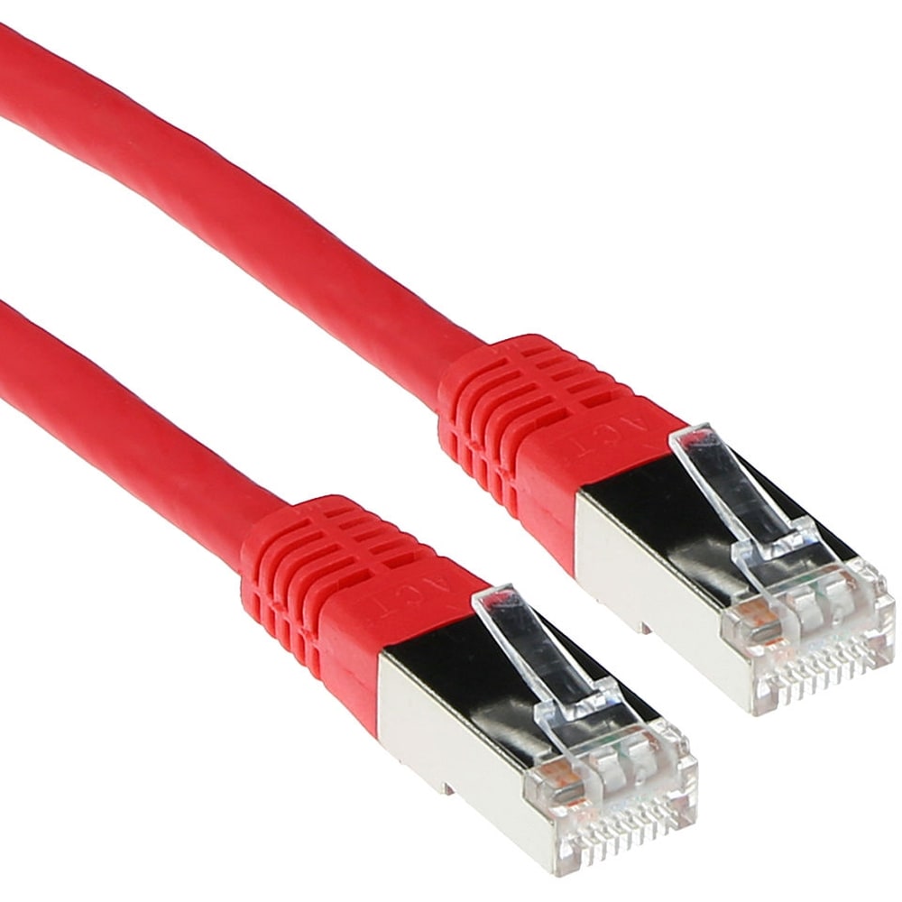 INTRONICS ACT Red 0.5 meter F/UTP CAT5E patch cable with RJ45 connectors IB7500