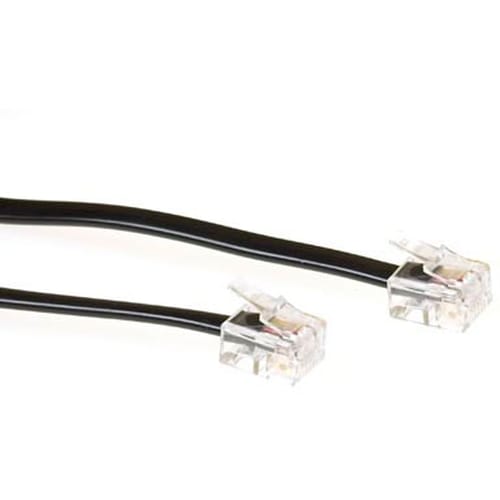 INTRONICS ACT Zwarte 10 meter platte telefoonkabel met RJ11 connectoren TD5510