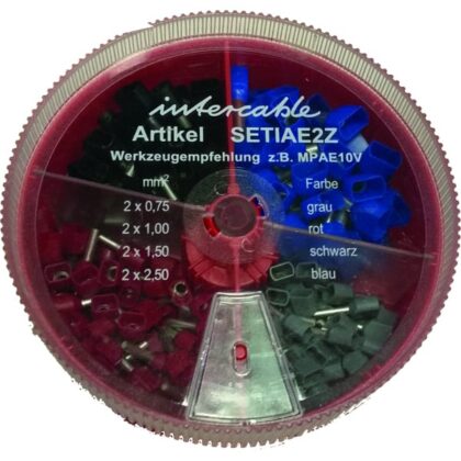 Intercable tools Strooidoos met geïsoleerde twin-adereindhulzen 0