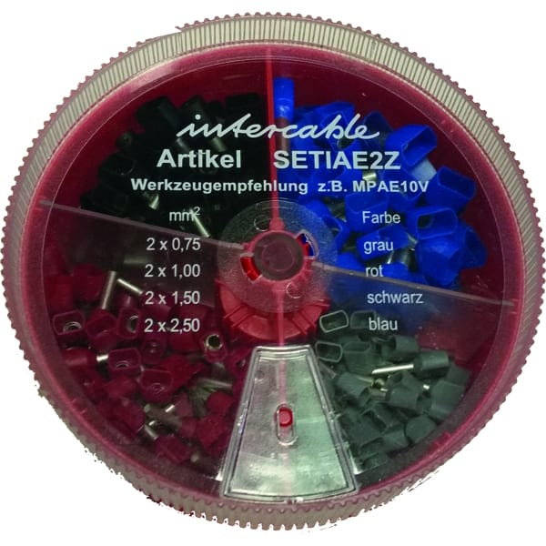 Intercable tools Strooidoos met geïsoleerde twin-adereindhulzen 0