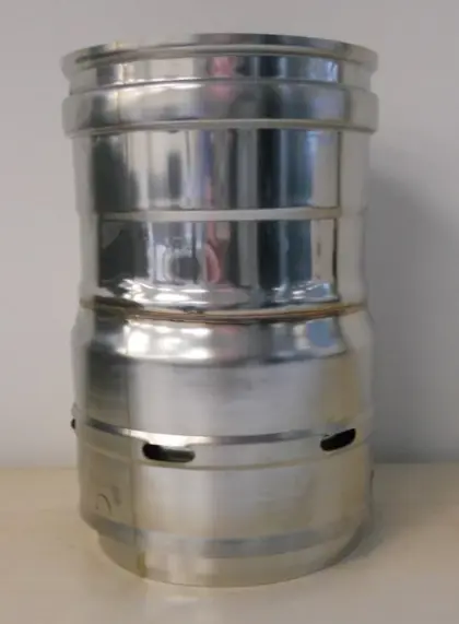 Isoleco Enkelwandige rookgashulpstuk Isoleco 80mm/80mm inox met lipring 3141 31.419.90.80