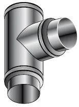 Isoleco Dubbelw.inox afvoer 150 mm T-stuk 90 aisi 316L/304 31.660.31.50