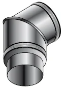 Isoleco Dubbelwandig rookgasbocht Isoleco DP 25 45° 200mm/150mm DP 606 31.660.61.50