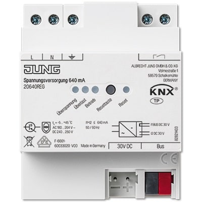 Jung KNX VOEDINGSEENHEID 640 mA 20640REG