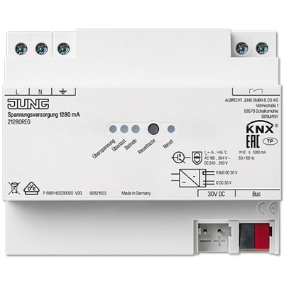 Jung KNX VOEDINGSEENHEID 1280 mA 21280REG
