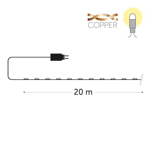 KERSTVERLICHTING 4U Miniature light 20m 200 warm witte LEDs 3