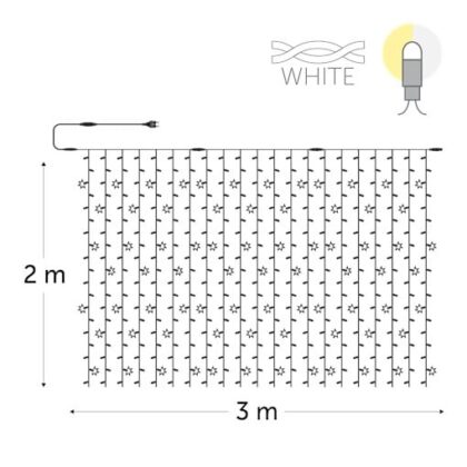 KERSTVERLICHTING Blinklight LED rubber 3x2m 399L (21% FL) warm white 41W outdr 4 conn (wh wire) BLK-R-LED-3X2-230V-W-WUW