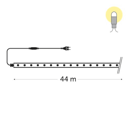 KERSTVERLICHTING Duralight LED Professional 44m 1584L warm white 75W outdr incl power sup/end cap DLP-LED-2W-44M-UW