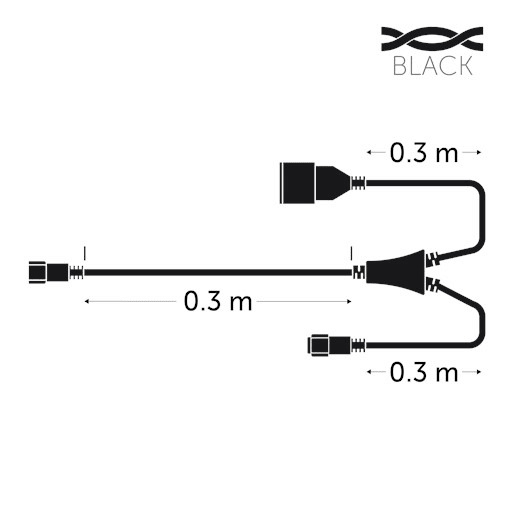 KERSTVERLICHTING Simply Connect Y connector (met een universele stekker) zwart EC-Y