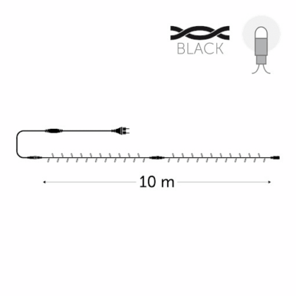 KERSTVERLICHTING Playlight LED rubber 10m 100L cold white 8W outdoor 20 conn. (black wire) PL-R-LED-10-230V-W