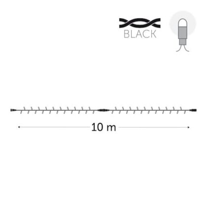 KERSTVERLICHTING Playlight LED rubber 10m 100l -zw draad -230V zonder stekker PL-RNP-LED-10-230V-W
