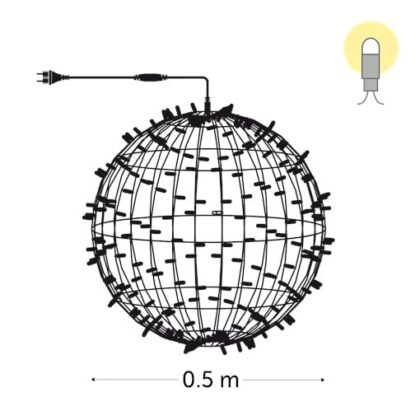KERSTVERLICHTING Playlight bol LED 50cm 320L warm white 37W outdoor 6 conn. (rubber wire) PLS-LED-0.5-230V-UW