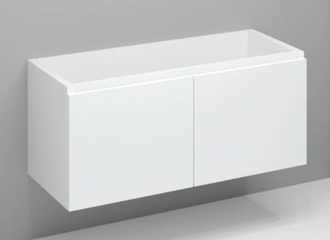 Kivu wastafelonderkast met 2 deuren greeploos 1200 x 475 x 520 mm - wit KL11451