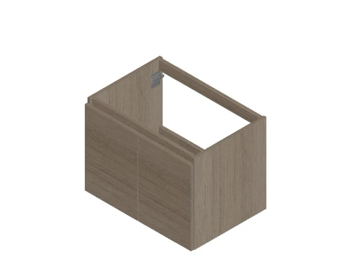 Kivu wastafelonderkast met 2 deuren greeploos 700 x 475 x 520 mm - smoked oak KL1162