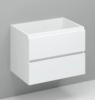 Kivu wastafelonderkast met 2 laden greeploos 700 x 475 x 520 mm - wit KL11802