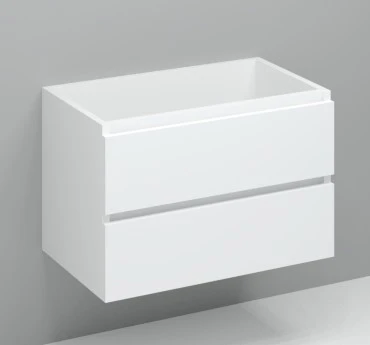 Kivu wastafelonderkast met 2 laden greeploos 800 x 475 x 520 mm - wit KL11812