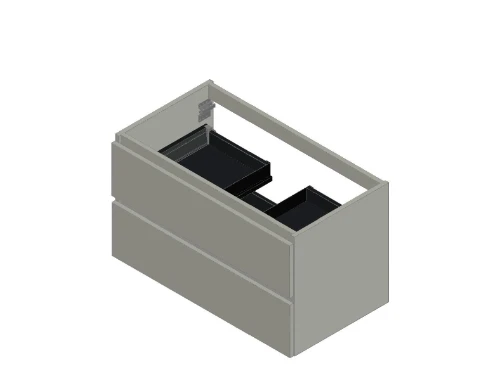 Kivu wastafelonderkast met 2 laden greeploos 900 x 475 x 520 mm - wit KL11822
