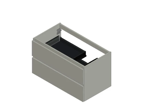 Kivu wastafelonderkast met 2 laden rechts greeploos 900 x 475 x 520 mm - wit KL11822R