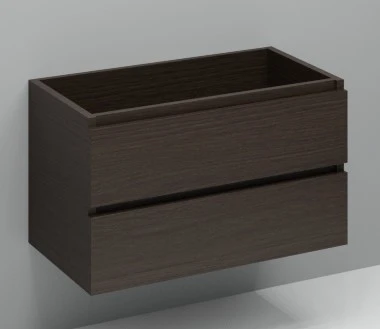 Kivu wastafelonderkast met 2 laden greeploos 900 x 475 x 520 mm - castle oak KL1197