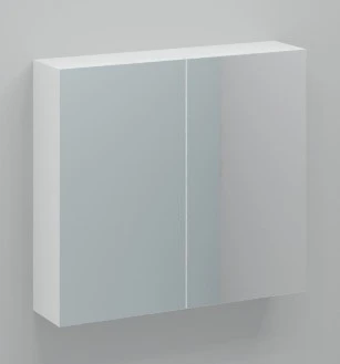 Kivu spiegelkast zonder verlichting met 2 deuren 800 x 720 x 160 mm - wit - zonder combibox KL14131