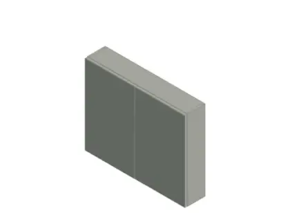 Kivu spiegelkast zonder verlichting met 2 deuren 900 x 720 x 160 mm - wit - zonder combibox KL14141
