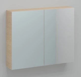 Kivu spiegelkast zonder verlichting met 2 deuren 2 portes 900 x 720 x 160 mm - smoked oak - exclusief combibox KL1434