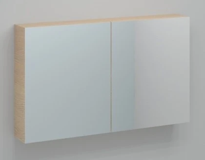 Kivu spiegelkast zonder verlichting met 2 deuren 1200 x 720 x 160 mm - smoked oak - exclusief combibox KL1435