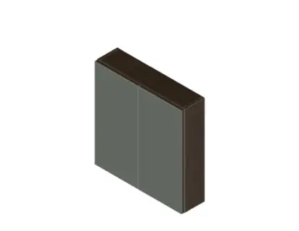 Kivu spiegelkast zonder verlichting met 2 deuren 700 x 720 x 160 mm - lungo - exclusief combibox KL1462