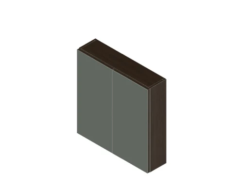 Kivu spiegelkast zonder verlichting met 2 deuren 700 x 720 x 160 mm - lungo - exclusief combibox KL1462