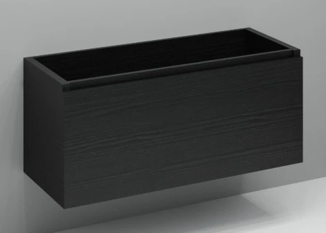 Kivu wastafelonderkast met 1 lade greeploos 1200 x 475 x 520 mm - raven oak KL2159