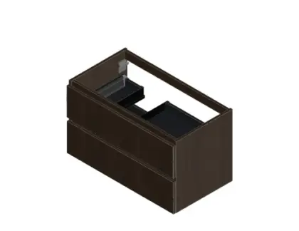 Kivu wastafelonderkast met 2 lades greeploos 900 x 475 x 520 mm - lungo - linkse uitsnijding KL2197L