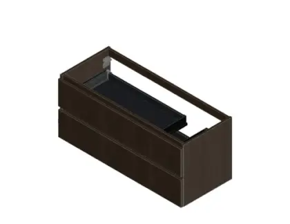 Kivu wastafelonderkast met 2 lades greeploos 1200 x 475 x 520 mm - lungo - rechtse uitsnijding KL2198R