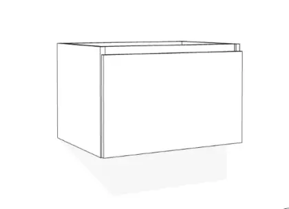 Klaire 39 - wastafelonderkast met 1 lade 600 x 435 x 390 mm - wit KL2921