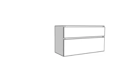 Klaire 65 - wastafelonderkast met 2 laden 1200 x 435 x 650 mm - uitsparing in het midden - wit KL2963