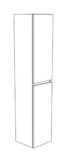 Klaire kolomkast met 2 deuren omkeerbaar 350 x 350 x 1690 - wit KL2991