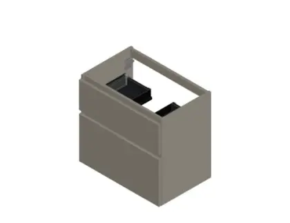 Klaire 65 - wastafelonderkast met 2 laden 700 x 435 x 650 mm - uitsparing in het midden - soft KL3019