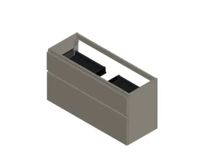 Klaire 65 - wastafelonderkast met 2 laden 1200 x 435 x 650 mm - uitsparing in het midden - soft KL3023