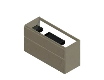 Klaire 65 - wastafelonderkast met 2 laden 1200 x 435 x 650 mm - 2 uitsparingen - linnen KL3076