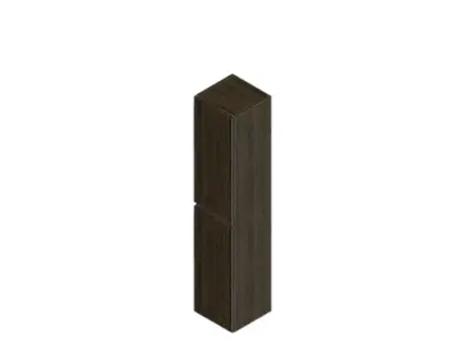 Klaire kolomkast met 2 deuren omkeerbaar 350 x 350 x 1690 - walnut KL3206